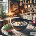 Norwegian lutefisk preparation for Christmas feasts