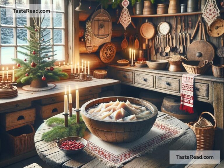 Norwegian lutefisk preparation for Christmas feasts