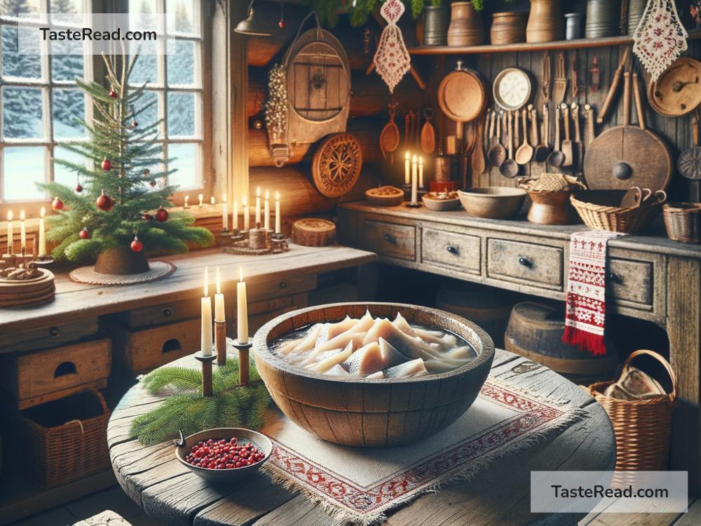 Norwegian lutefisk preparation for Christmas feasts