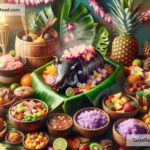 Traditional Hawaiian luau dishes like poi and kalua pig