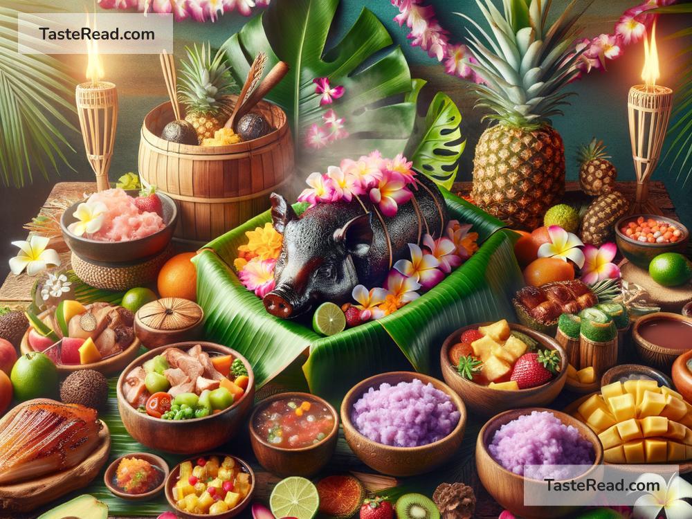 Traditional Hawaiian luau dishes like poi and kalua pig