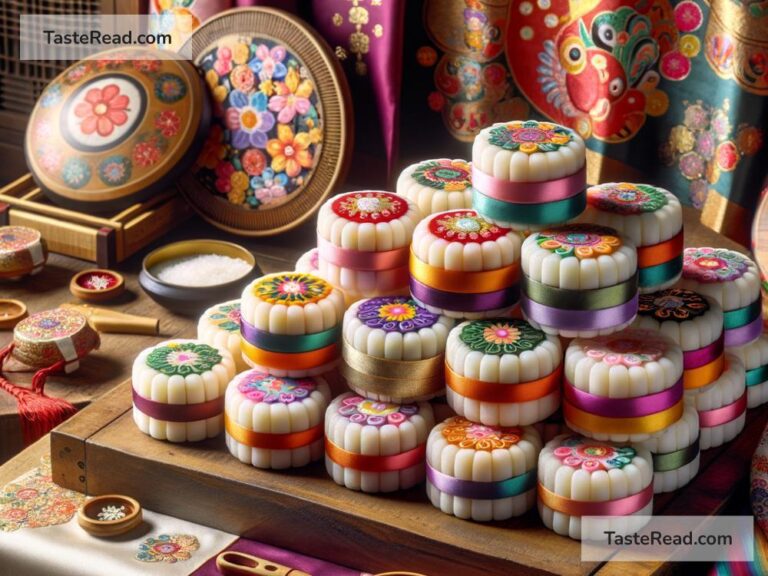 Traditional Korean rice cakes during Seollal (Lunar New Year) celebrations